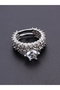 Pack of 2 - Zirconia Inlaid Rings - 3