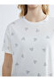Crew Neck Heart Printed Women's Pajama Top - 3