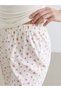 New Season Sparkling Pieces from Esvab Ecru Floral Women's Pajama Bottoms with Elastic Waist - 3