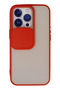 Mtxdpn iPhone 13 Pro Case Palm Frosted Camera Sliding Silicone (220228) - Red