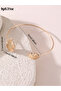Set of 2 - Gold Irregular Open Bangle and Ring - 4