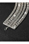 Silver Crystal Layered Choker Necklace - 5