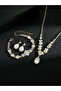 Silver Crystal Necklace with Earrings and Bracelet Set - 5