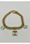 Steel Gold Evil Eye Locking Bracelet - 2