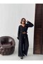 Fitted Velvet Wide Leg Pants Palazzo - 2