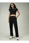 Black Patch Pocket Wide Leg Joggers - 4