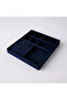 Navy Blue Suede Drawer Jewelry Double Organizer Set |   Ring, Earring and Necklace Organizer - 2