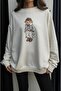 Ecru Teddy Printed Coat Sweatshirt - 4