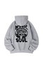 Women's Gray Soothes Soul 3 Thread O Oversized K Hooded Hoodie Sweatshirt - 4