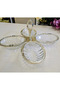 1 Piece 4-Section Cast Metal Frame Cookie Plate Silver - 5