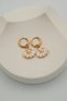 Gold Color Pearl Detailed Sea Shell Design Steel Hoop Earrings - 3
