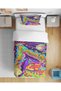 Colorful Space Patterned 3D Digital Printed Single Size Sheetless Duvet Cover Set Sleeping Set