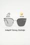 Sophia Adaptive Black Metal Cat Eye Sunglasses |   Auto Darkening Glass Color