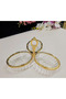 1 Piece 3-Section Cast Metal Frame Cookie Plate Gold - 2