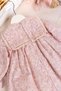 Embossed Floral Lacy 100% Cotton Special Occasion Baby Girl Dress - 4