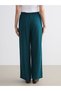Lcw Modest Green Elastic Waist Wide Leg Women's Trousers - 4