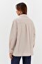 Flower Printed Oversized Shirt Beige - 4