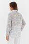Floral Pattern Thin Shirt Blue - 4