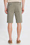 Men's Khaki Cotton Slim Fit Slim Fit Tie Waist Side Pocket Stretch Shorts - 5