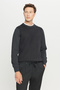 Men's Anthracite-Melange Cotton Standard Fit Regular Cut Crew Neck Patterned Knitwear Sweater - 3