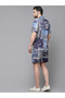 Men Blue Paisley Print Shirt and Shorts Co-ords - 6