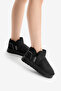 Women's Black Thick Poly Sole Suede Look Daily Short Boots with Fur Inside - 2