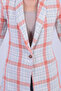 Women Light Blue Shawl Collar Sleeves Paneled Single Button Jacket Arm-26K001087 - 4