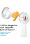 Mini Fan, Portable Handheld Fan 4800mAh Battery Operated fan, Personal Powerful Cooling Fan, - 2