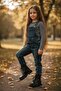 Lacquer Leather Black Lace-Up Detail Zippered Children's Boots