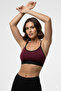 Astura Model Thin Strap Back Detail Cross Design Soft Women's Padded Bra Burgundy Color