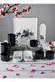 27 piece Porcelain Dinnerware Set, Set for 6, Microwave & Dishwasher Safe, Black Floral