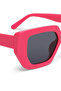 Women Oversized Cat Eye Square Sunglasses in Dark Pink - 4