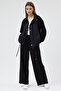 Modal Fabric Tracksuit Set with Parachute Fabric Detail, Adjustable Waist, Zipper and Snap Fasteners