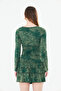 Women's Stretch Fabric Viscose Mintaj Printed Flexible Etegi Layered Ruffle Mini Dress - 6