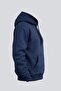 Men's Comfortable Basic Blue Hooded Sweatshirt - 3