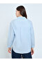 Light Blue Embroidered Long Sleeve Oversized Shirt - 5