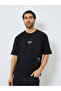 Men Black Slogan Print Oversized T-Shirt - 4