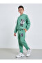 Teens Green Graphic Print Cotton Hoodie - 2