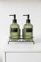 Modern Striped Round Glass Double Liquid Soap Dispenser & Detergent Dispenser Set, Green - 500 ml Glass Soap Dispenser - 3