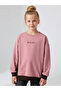 Girls Pink Round Neck Long Sleeve Sweatshirt