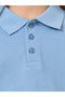 Kids Light Blue Long Sleeve Polo T-Shirt - 4