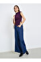 Women Purple Knit Mock Neck Sleeveless Top - 2
