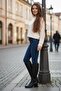 Black Women's Casual Boots with Fleece Lining, Zipper, and Thick Heels