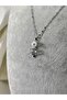Steel Necklace Christmas Tree Zircon Stone Pearl Silver - 2