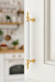 5-Piece Classic White & Gold Furniture Handle 128 mm – Stylish Cabinet Handle