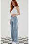 Lisa Women's Light Blue High Waist Washed Wide Leg 90's Jeans Fit Mold Pants