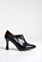Lando Genuine Leather Black Patent Leather Thin Heeled Bootie - 2