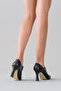 Lando Genuine Leather Black Skin Thin Heeled Bootie - 7