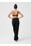Colorfast Women's Black High Waist Palazzo Jeans Loose Denim Pants - 3
