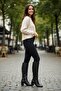 Black Women's Casual Boots with Fleece Lining, Zipper, and Thick Heels - 4